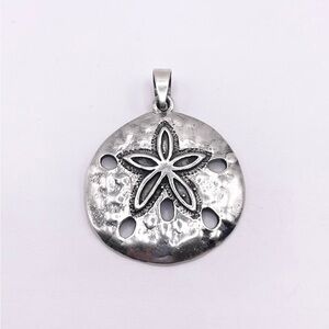 Sand dollar , Starfish 925 Sterling Silver Pendant